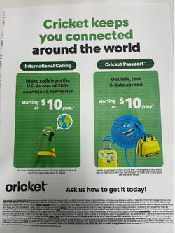 Crickets International calling & Text