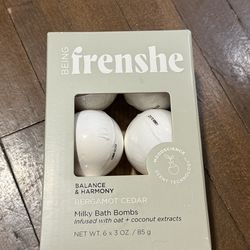 Brand new in box Frenshe Milky Bath Bombs in the scent Bergamot Cedar (Balance & Harmony).