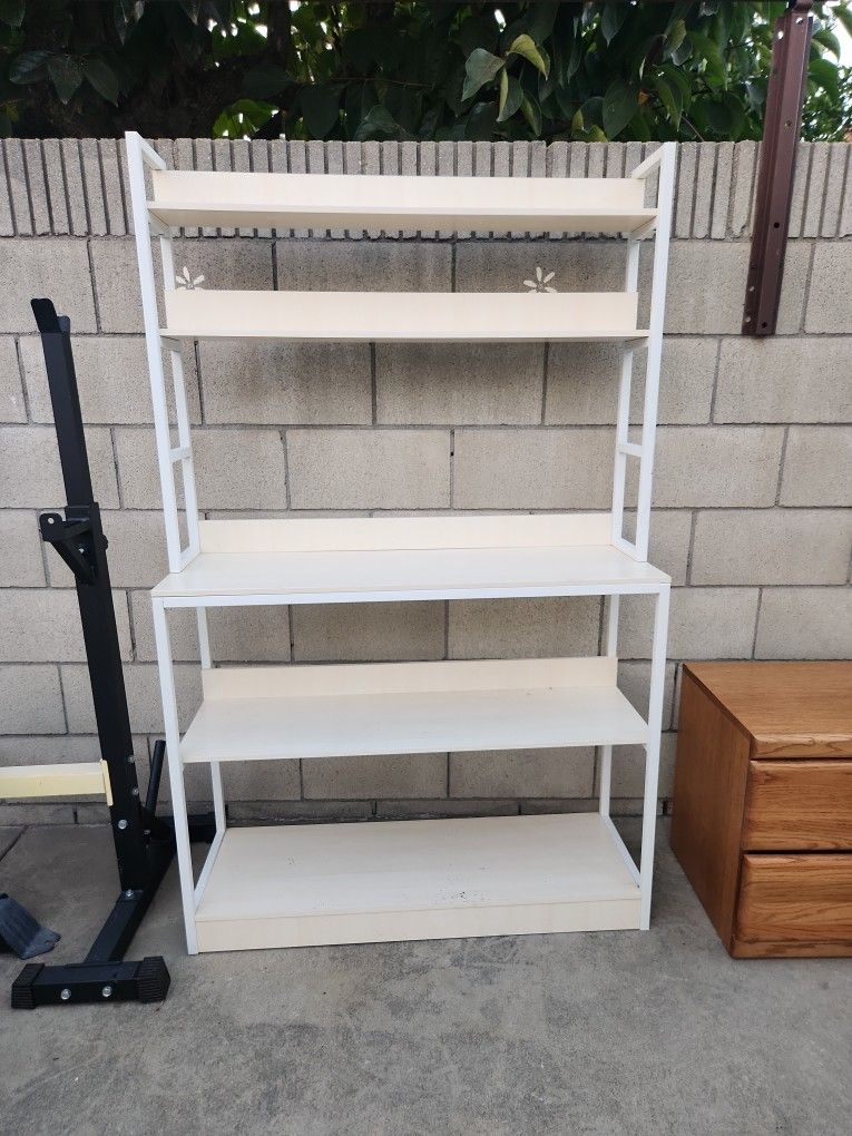 White And Cream Colored Tiered Bookshelves for Sale in El Monte, CA