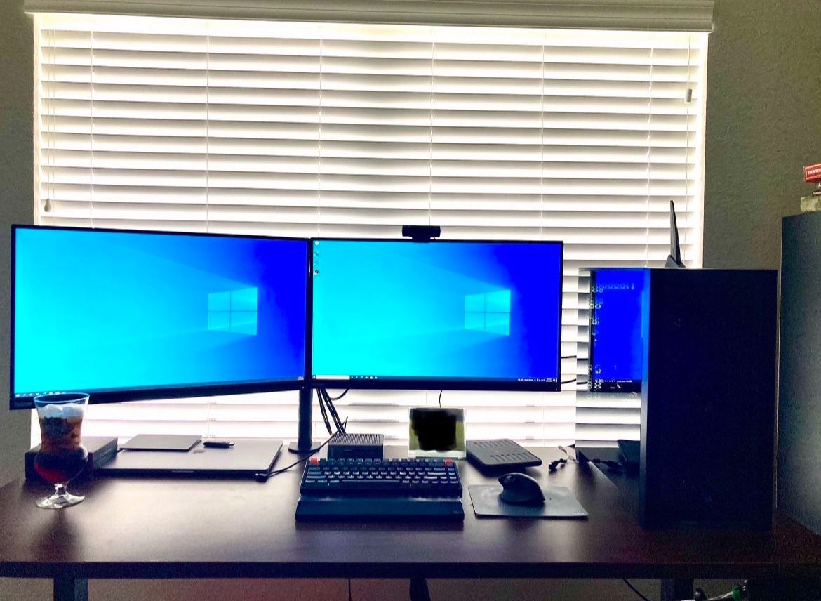 Gaming PC Rtx 3080 5 5600x 32gb Ram + Two Thinkvision 4K Monitors