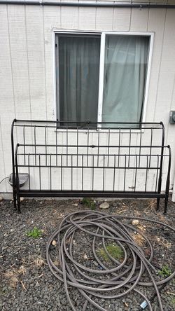 Black Metal Bed Frame with Headboard and Footboard