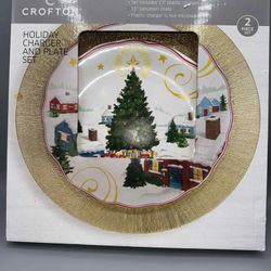 Crofton Holiday Charger and Plate Set