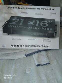 Chefman Family-Sized Glass Top Warming Tray