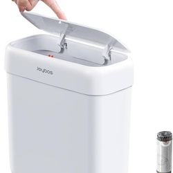 JOYBOS Trash Can with Lid, 2.6 Gallons/9.2 Qt Garbage Can with Press Top, Small Trash Can Dog Proof, Plastic Trash Bin, Waste Basket for Rv Bathroom K