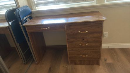 Desk, dresser and chair