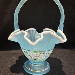 Fenton Charlton Collection Blue Satin Basket
