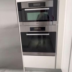 Miele microwave, oven, stove, and hood