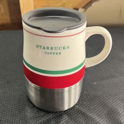 Starbucks Coffee Holiday Travel 14oz Ceramic Mug with Lid