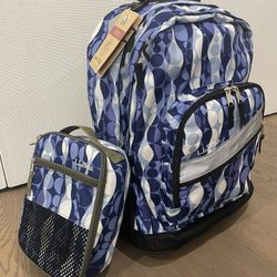 NEW L.L. Bean Rolling  Backpack & Matching  Lunch Box