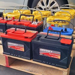 Optima blue top 34m Optima yellow top 34 78 Odyssey 48 H6 Odyssey 49 H8.  AGM high performance batteries