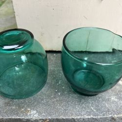 Small Green Glass Cups