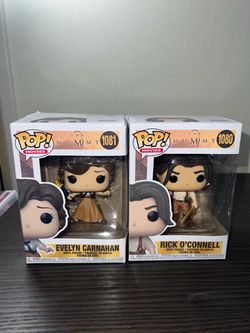 VAULTED Rick O'Connell & Evelyn Carnahan The Mummy Funko Pops #1080 #1081 Movies Horror Frasier Film