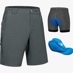 Little Donkey Andy Men's Cycling Shorts with Detachable Liner(M)