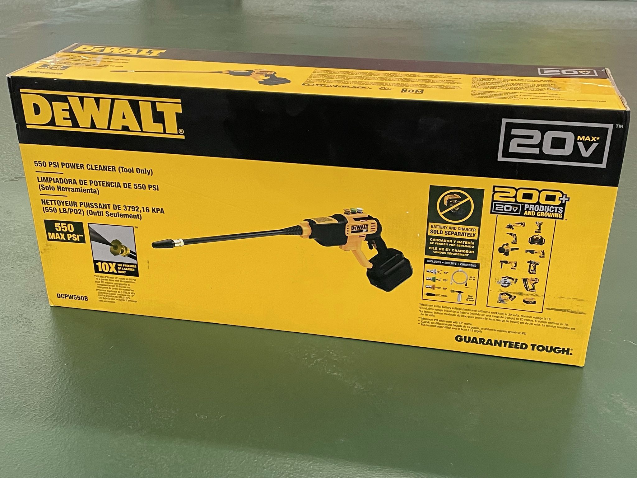 NEW! DeWalt DCPW550B 20V MAX 550 PSI Power Cleaner (Tool Only)