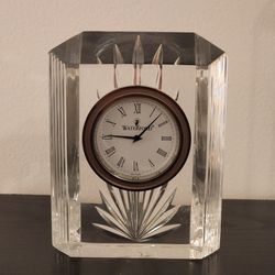 Vintage Waterford Crystal Desk Clock W/ Seiko Analog Clock