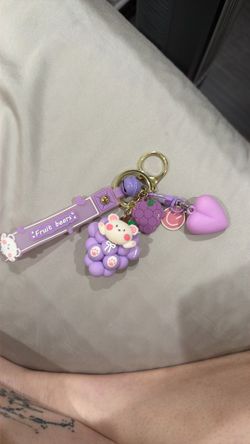 Purple Fruit Bears Keychain Set