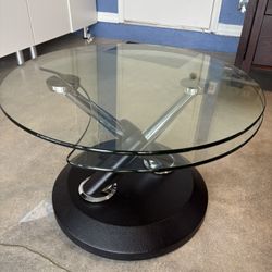 Unique Glass & Chrome Coffee Table