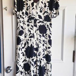 Must go! Ava & Viv New w/tags Black & White Floral Midi Dress Womens Plus Size 2X