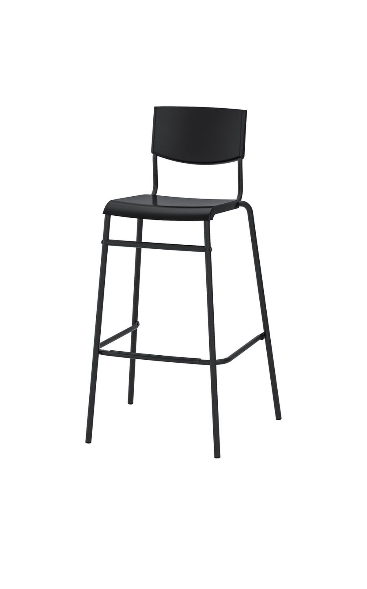 IKEA Black Bar Stool With Backrest