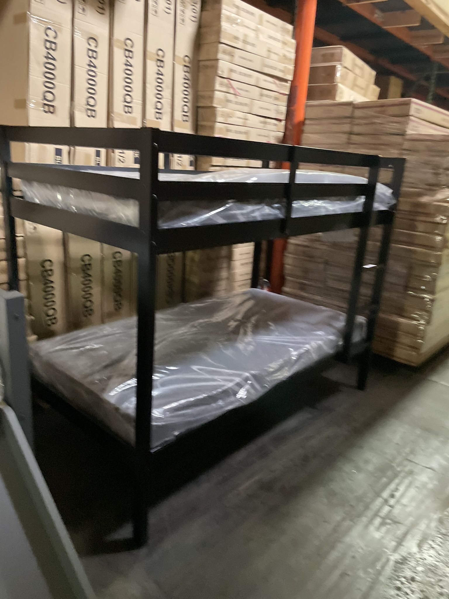 Twin bunk bed. Comes in espresso, white & grey. Assembly required. Assembly not included. Taxes included. Free delivery.  Bunk bed only-$220 Bunk bed