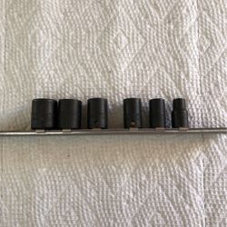 Snap On 6pc 1/4” Drive Impact SAE Sockets