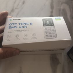 AUVON OTC TENS & EMS Unit, a portable device designed for drug-free pain management and muscle therapy.