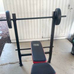 Weight bench and weights