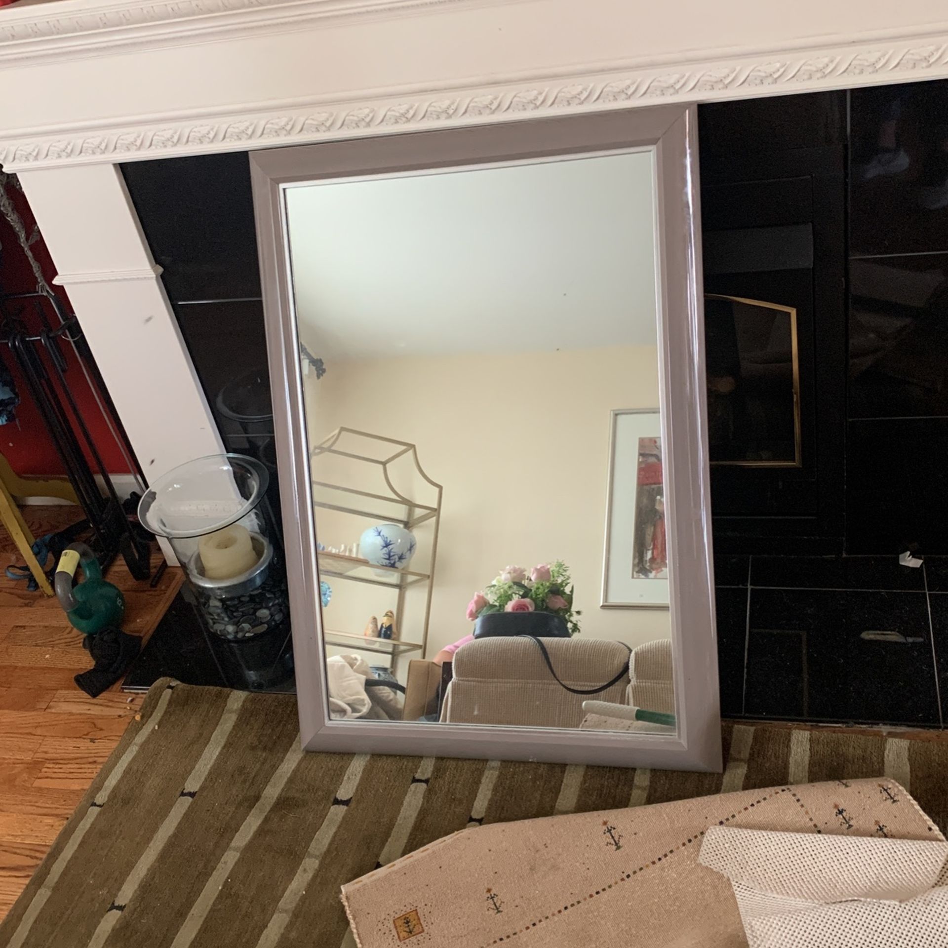 Grey Framed Mirror 