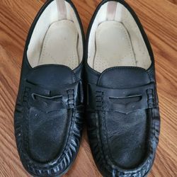 SAS Classic Penny Loafers Women’s Size 10 M Black & Toupe Leather Slip On Comfort Shoes