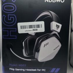 NUBWO HG03 USB Gaming Headset 7.1 Surround Noise Cancel Mic – White