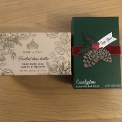 2 Bars Of Soaps -frosted Shea Butter And Eucalyptus 
