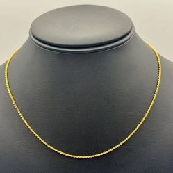 New Jewelry 14k solid yellow Gold Rope 16.5” Chain necklace 4.7 grams 1.00mm