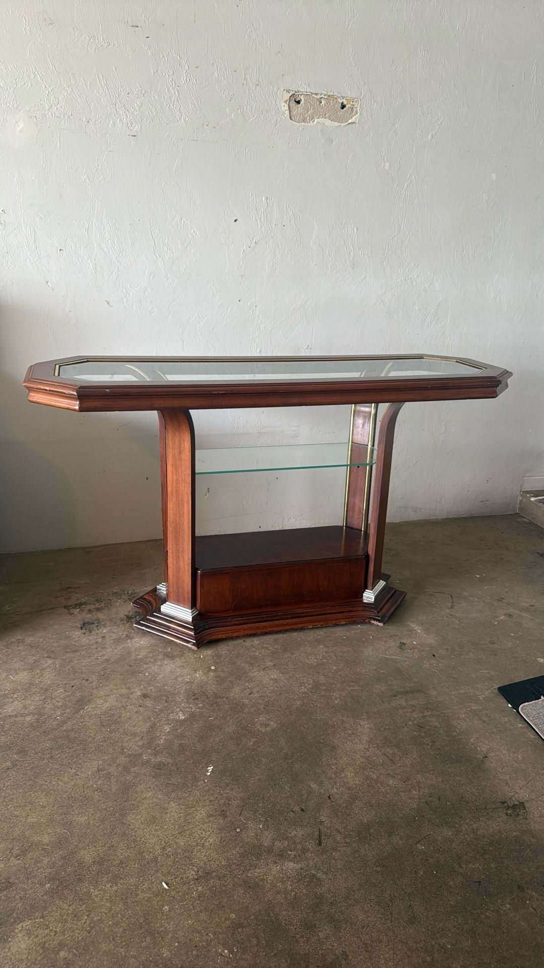 Wood And Glass Console Table