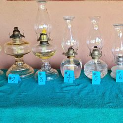 Vintage/Antique Glass Oil Lamps 