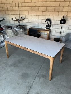 ✨ Modern White Walnut Ceramic Dining Table ✨ ($10 Delivery )