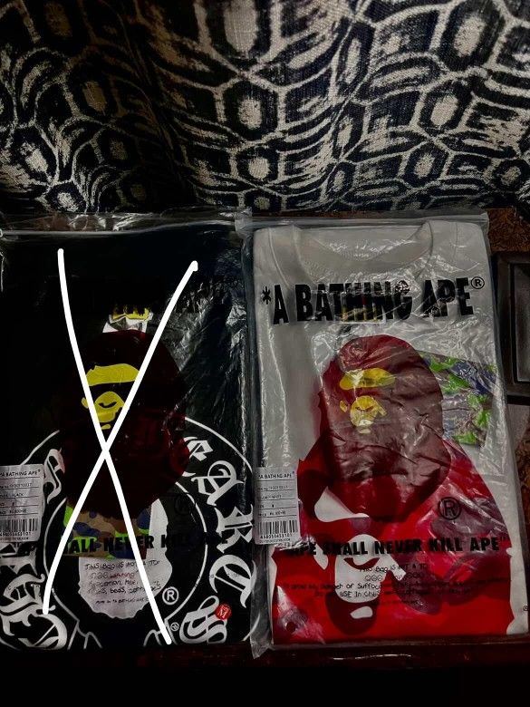 Red And White Bape Shirt 