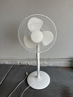 White Pedestal Standing Fan