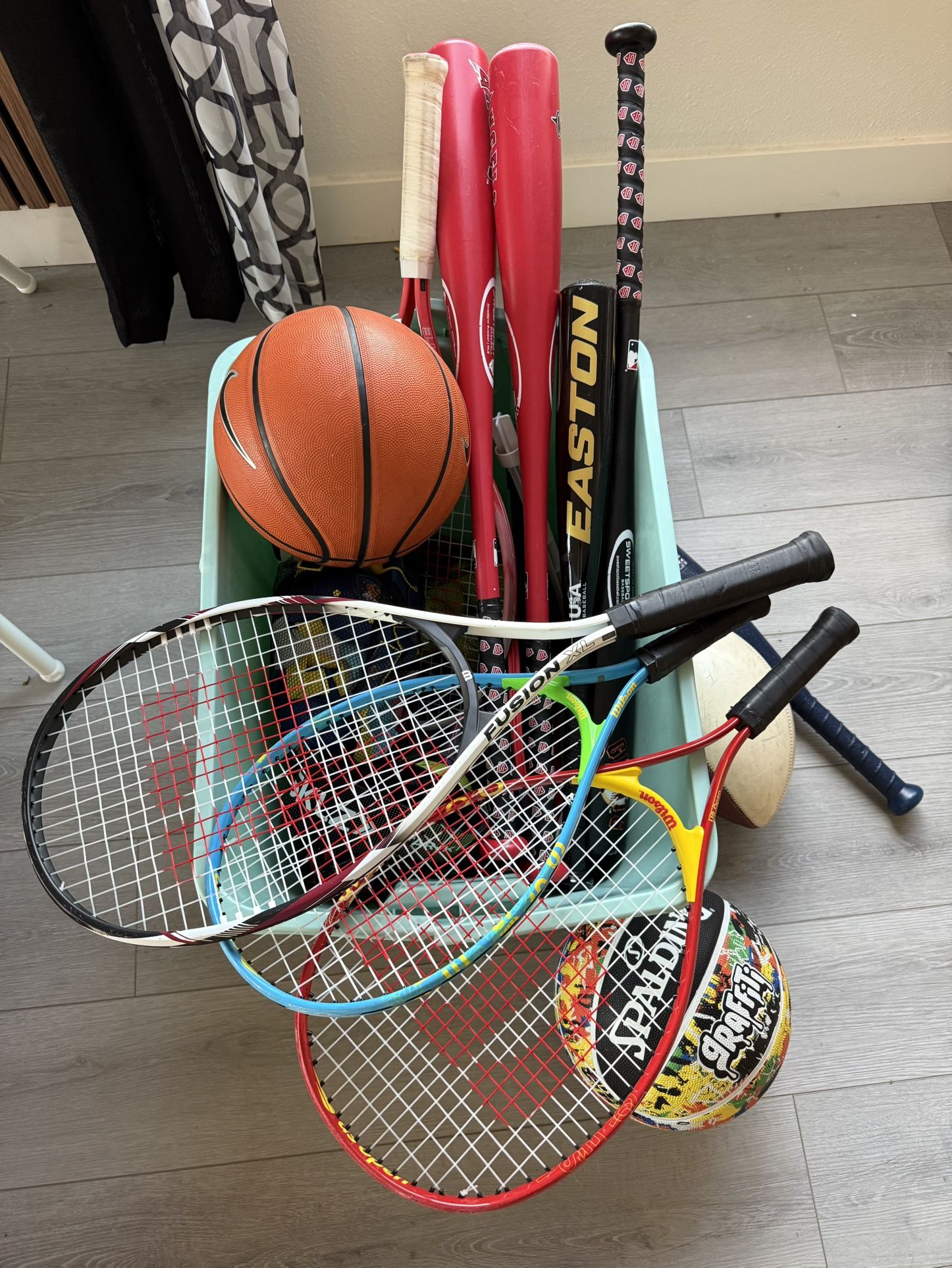 Inop Equipment Rackets Box of Sports Equipment – Bats, Rackets, Balls & More for Sale in Los ...