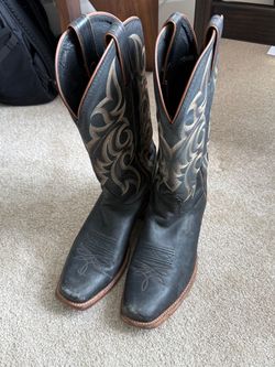 Black Leather Cowboy Boots (Nocona Boots Size 10 D)