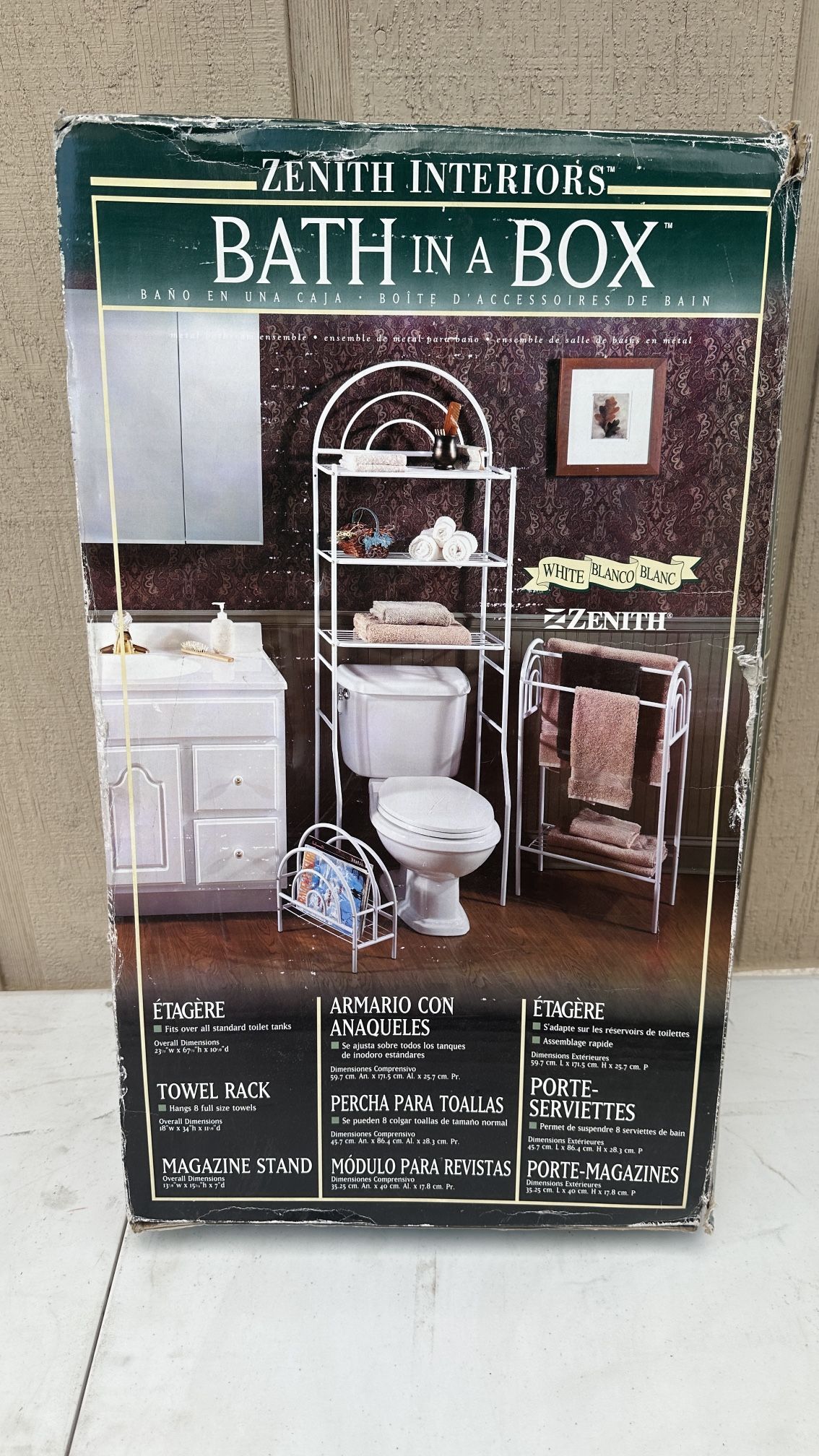Arch Metal 23,5 in. W x 67,5 in. H x 10 1/8 in. D White  Over-the-Toilet Storage