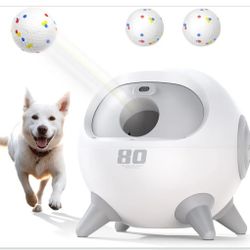 uahpet Automatic Ball Launcher for Dog with Obstacle Detection, 4 Adjustable Distances Ball Thrower Launcher for Medium & Large Dogs with 2 Balls (2.5