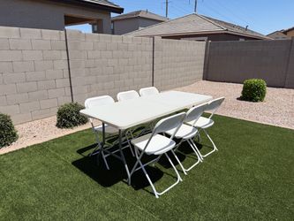 White Folding Table and Chair Set