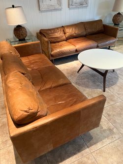 (2) Article Nirvana Leather Sofas