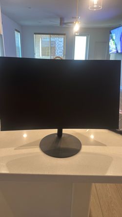 Curved Computer Monitor with Round Stand