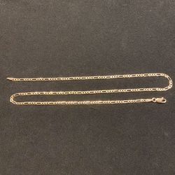 Gold Chain Figaro 18in 2mm 925 Italy Necklace 