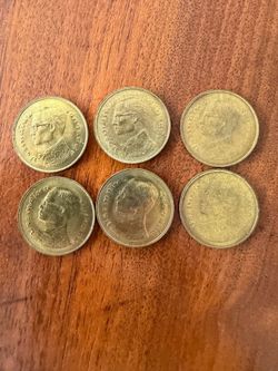 Thailand 25 Satang Coin Rama IX Bhumibol Thai World Coin Lot x 6 Coins Total