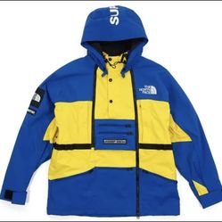 The North Face Steep Tech Supreme Hooded Jacket Royal Blue/Yellow Size Medium/ M