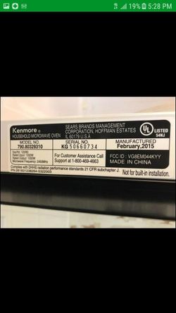 Kenmore household microwave oven model 790 deals