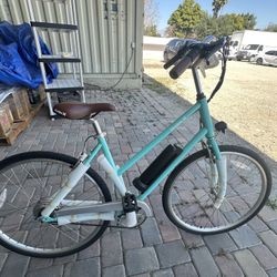 Hurley HE-02-TB-9S Amped Step Single Speed Electric Bike; Tiff Blue  