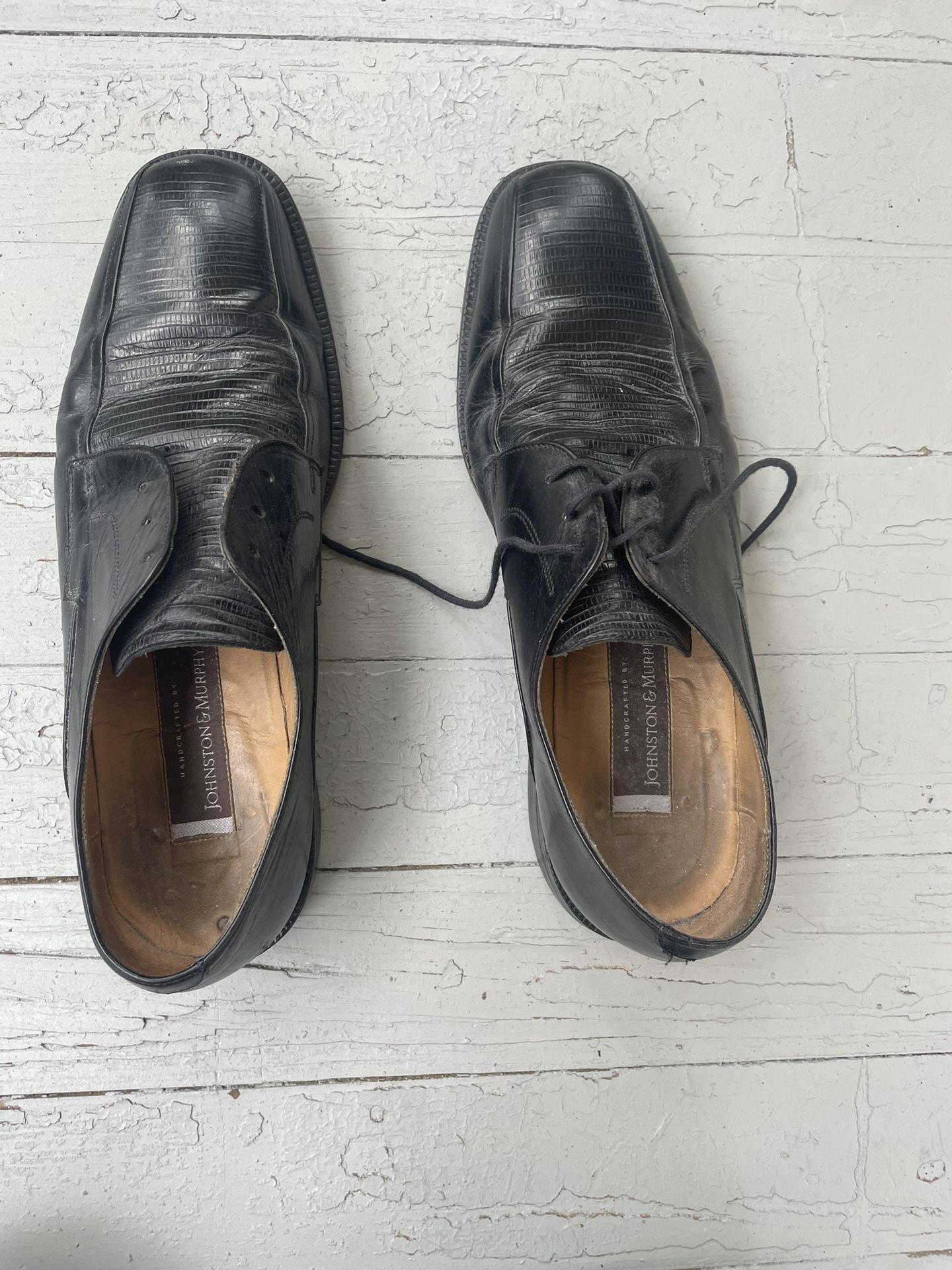 Johnston & Murphy Black Leather Oxford Shoes 9.5